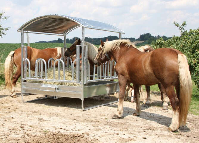 KERBL Viereckraufe mit Palisadenfressgitter